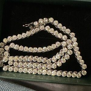 Elegant Silver Crystal Tennis Necklace